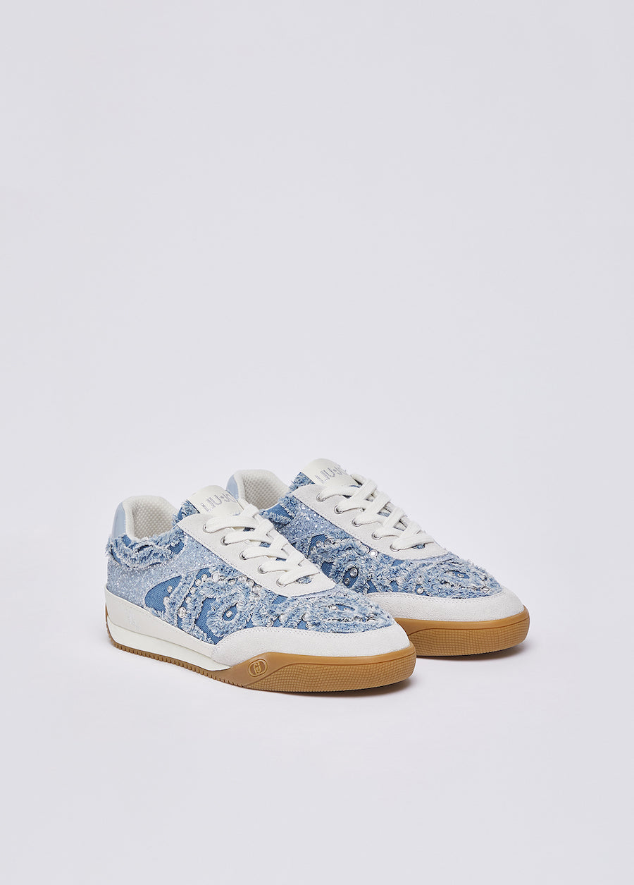 Baskets femme en denim avec pierres Liu Jo