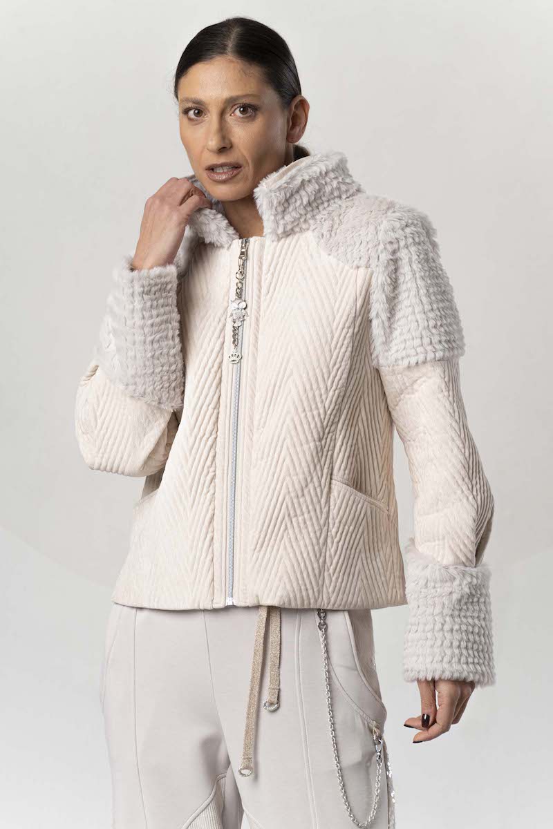 Blouson matelassé Elisa Cavaletti poudré