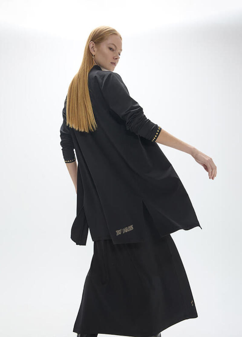 Cardigan long avec détails strass doré Lola