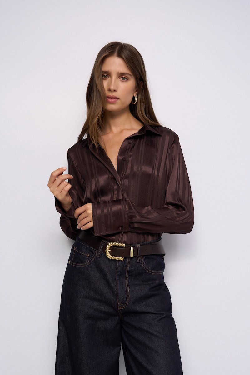 Chemise marron pour femme de chez salsa Jeans