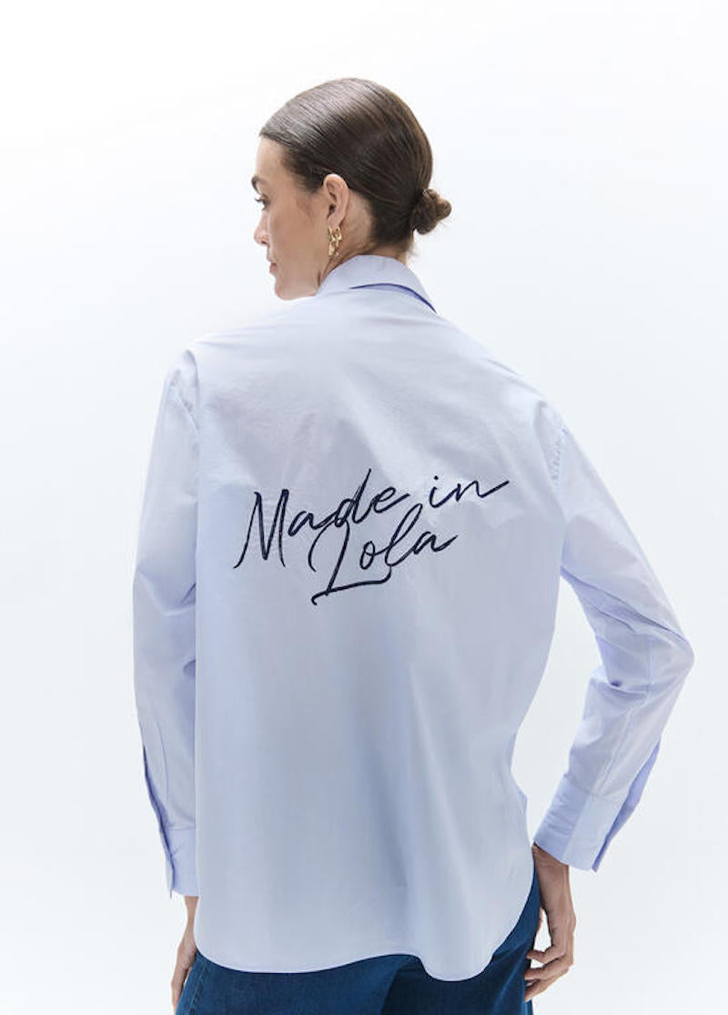 Chemise femme bleu avec écussons Lola Casademunt