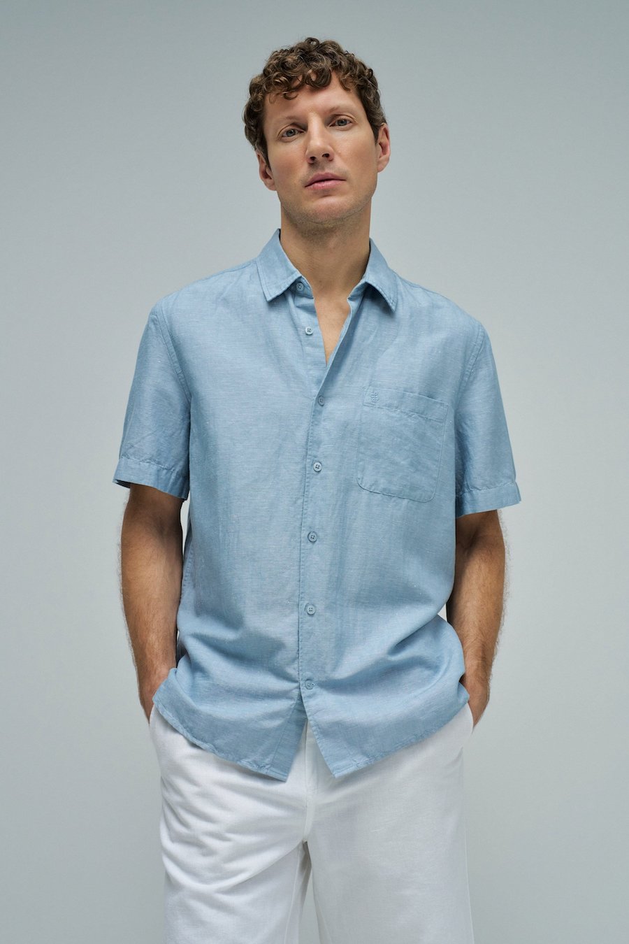 Chemise en lin homme Salsa Jeans bleu