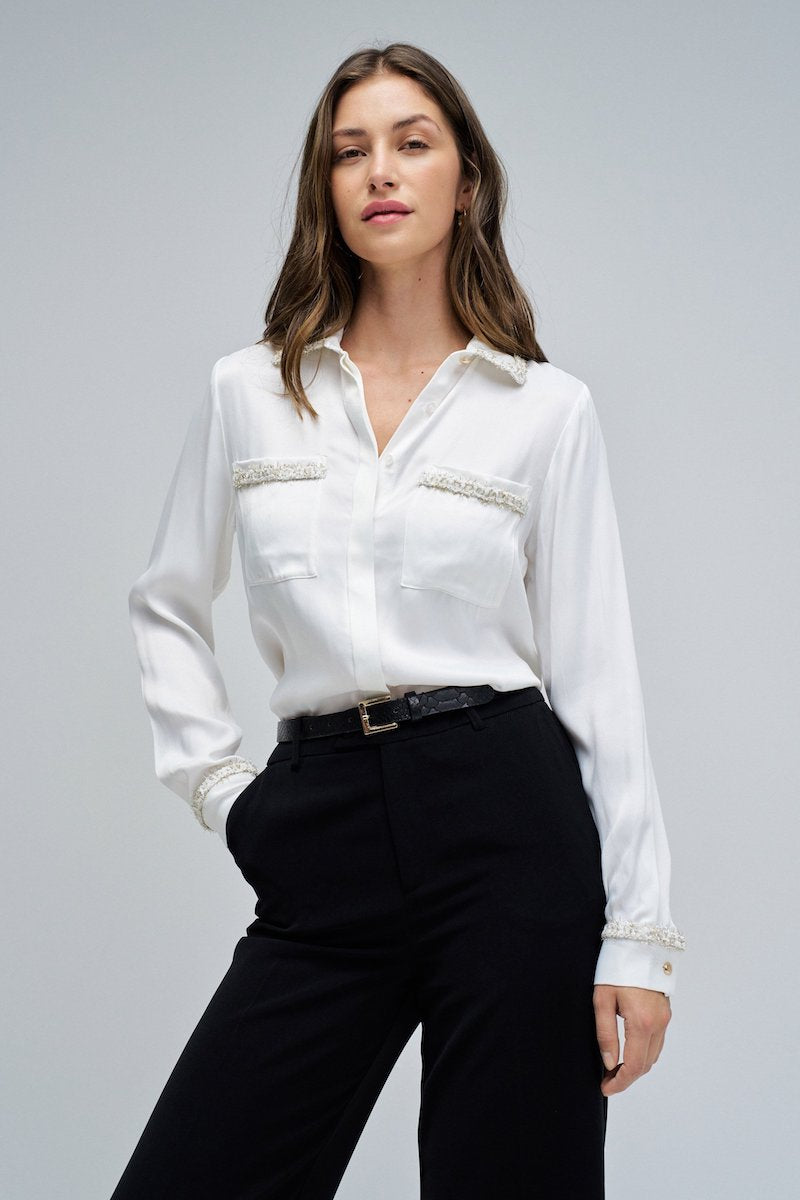 Chemise satiné avec tweed Salsa 21010473