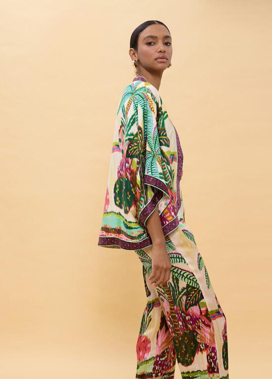 Gilet kimono coloré pour femme de chez Lola Casademunt
