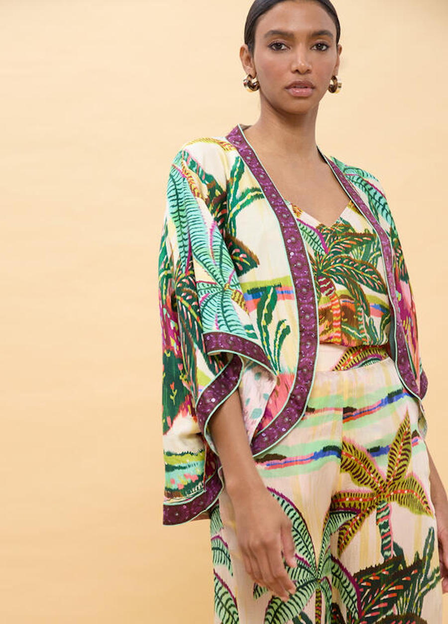 Gilet kimono coloré pour femme de chez Lola Casademunt