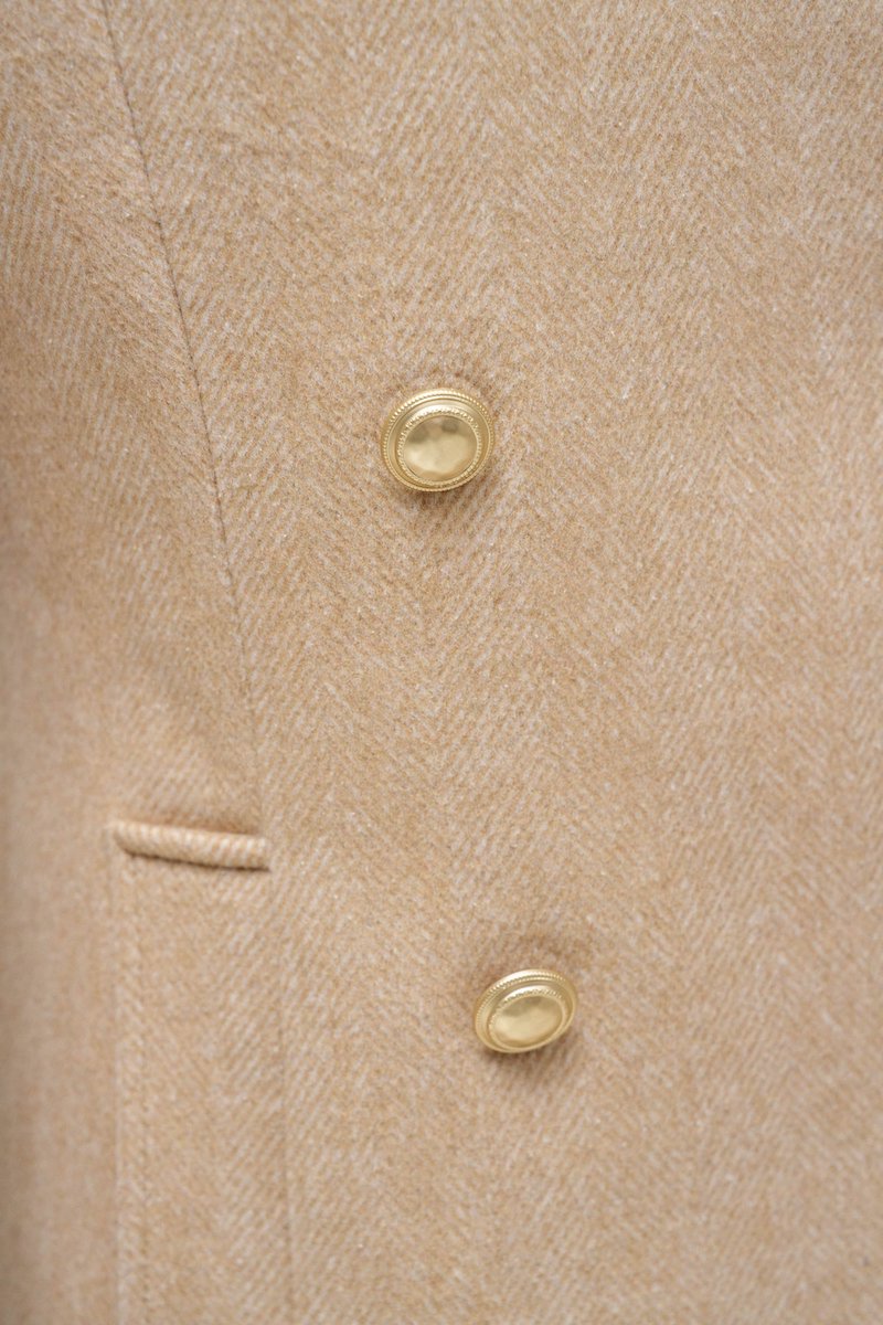 Manteau femme Salsa jeans beige à subtil chevron