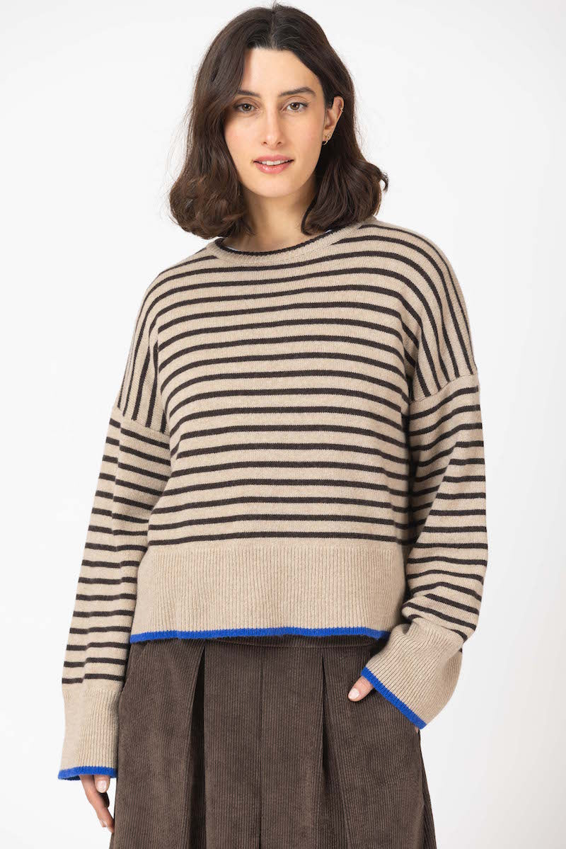 Pull Rayé O'MER OM045J beige
