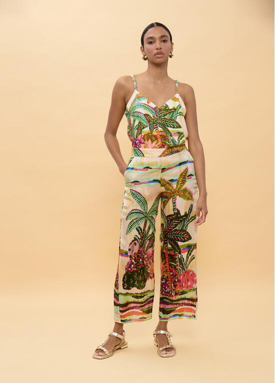 Pantalon large motifs palmiers Lola Casademunt