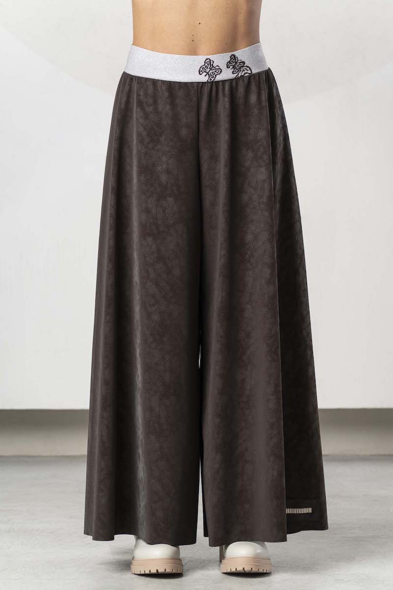Pantalon large chocolat Elisa Cavaletti