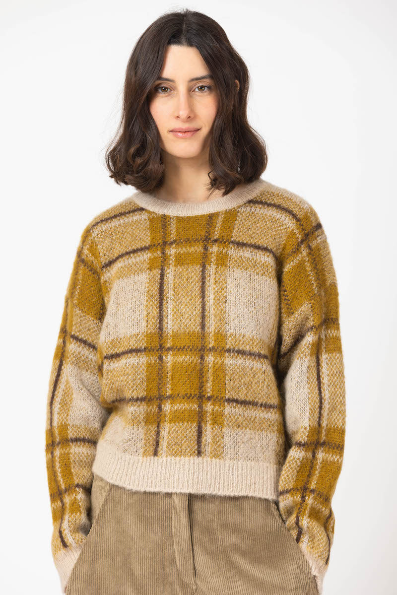 Pull jacquard Femme O'MER OM035J beige carrea