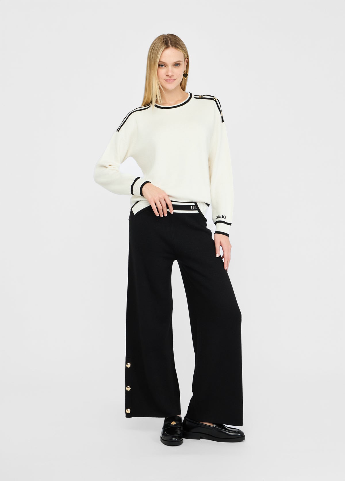 Pantalon évasé en maille Liu Jo