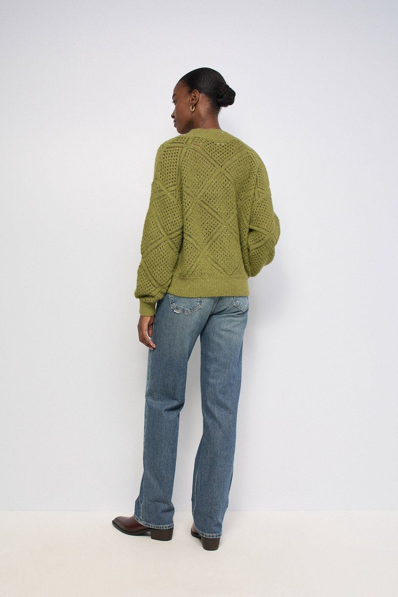Pull en maille ajourée verte Salsa Jeans