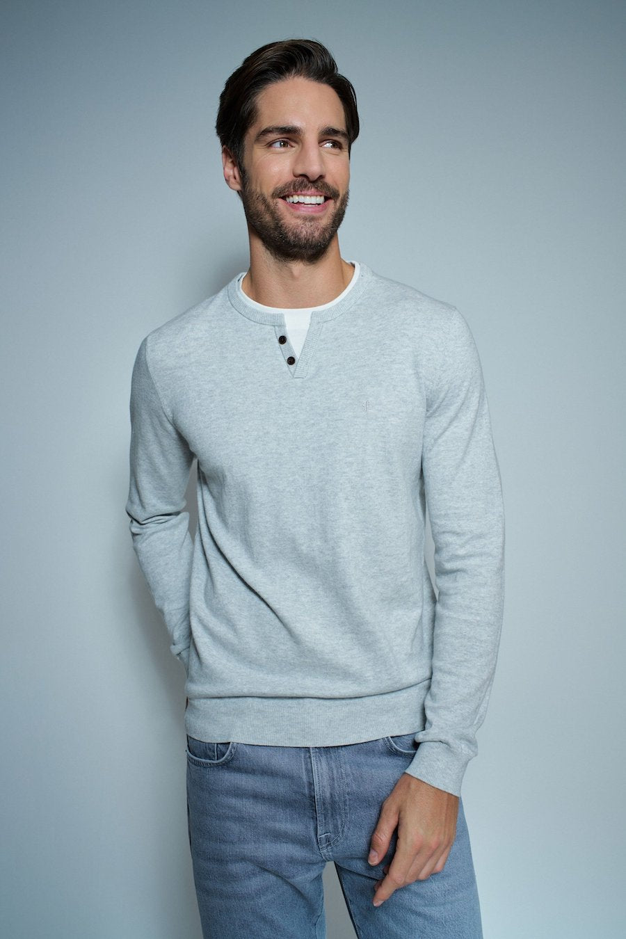 Pull fin gris de chez salsa Jeans