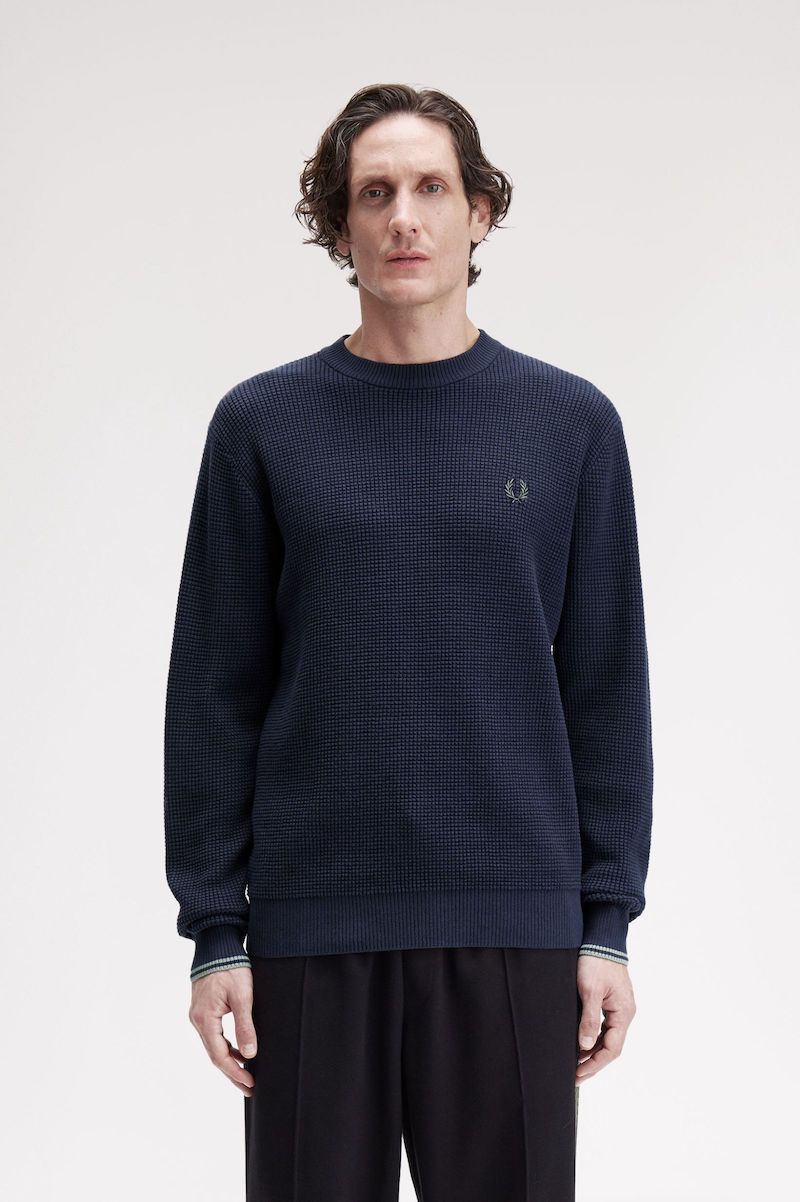 Pull maille gaufré Fred Perry