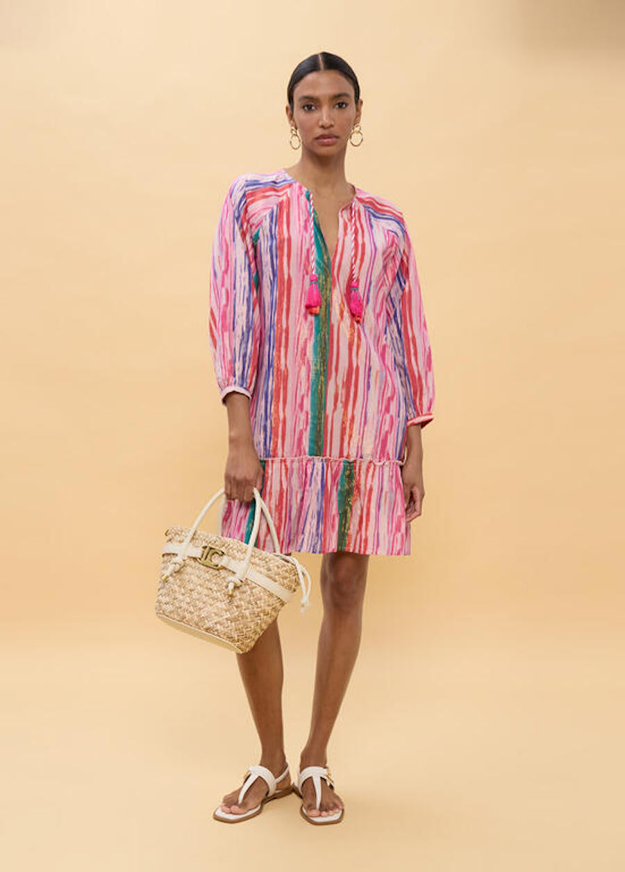 Robe tunique rose rayé Lola Casademunt