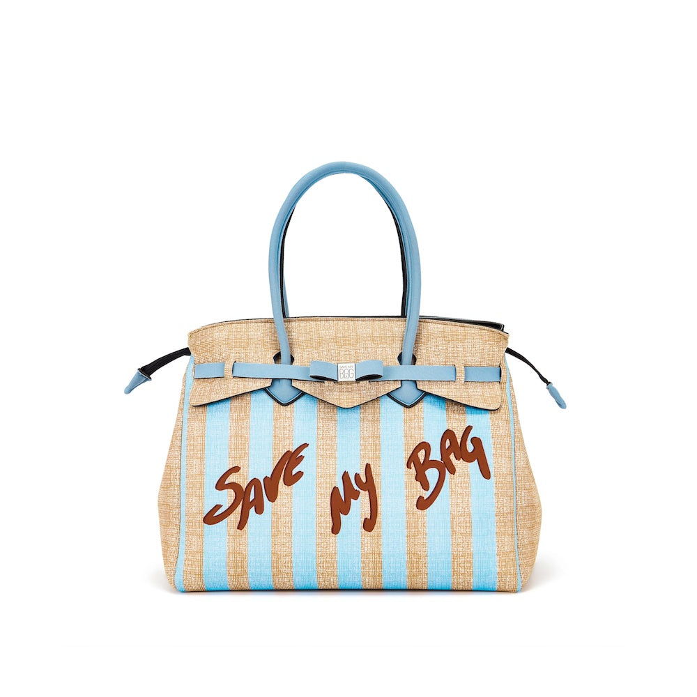 Sac à main Save my Bag logoté bleu