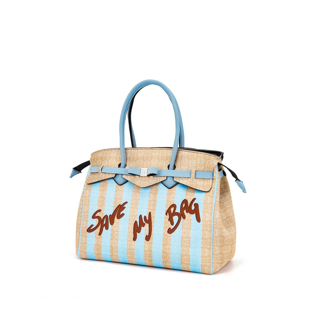 Sac à main Save my Bag logoté bleu