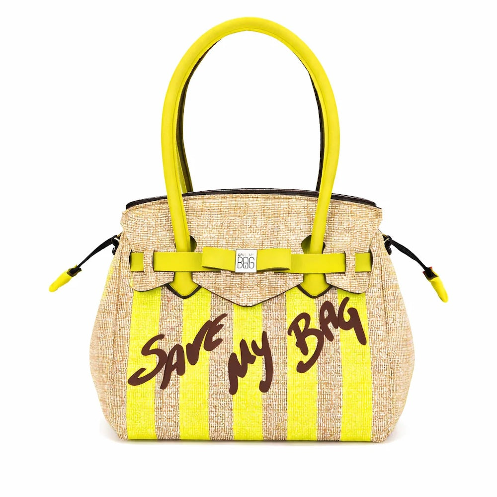 Sac à main Save my Bag modèle MISS PLUS rayé jaune