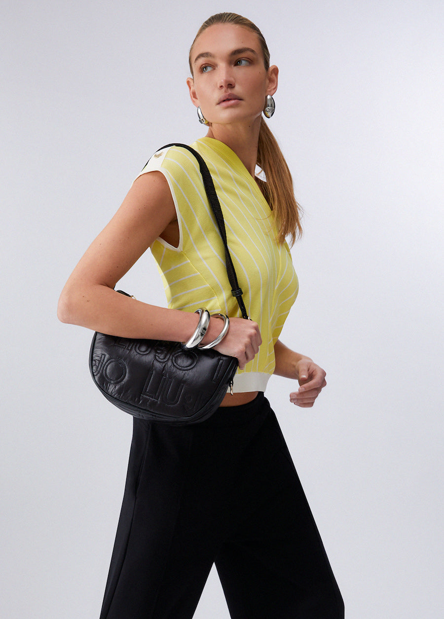 Top en maille Liu Jo jaune et blanc