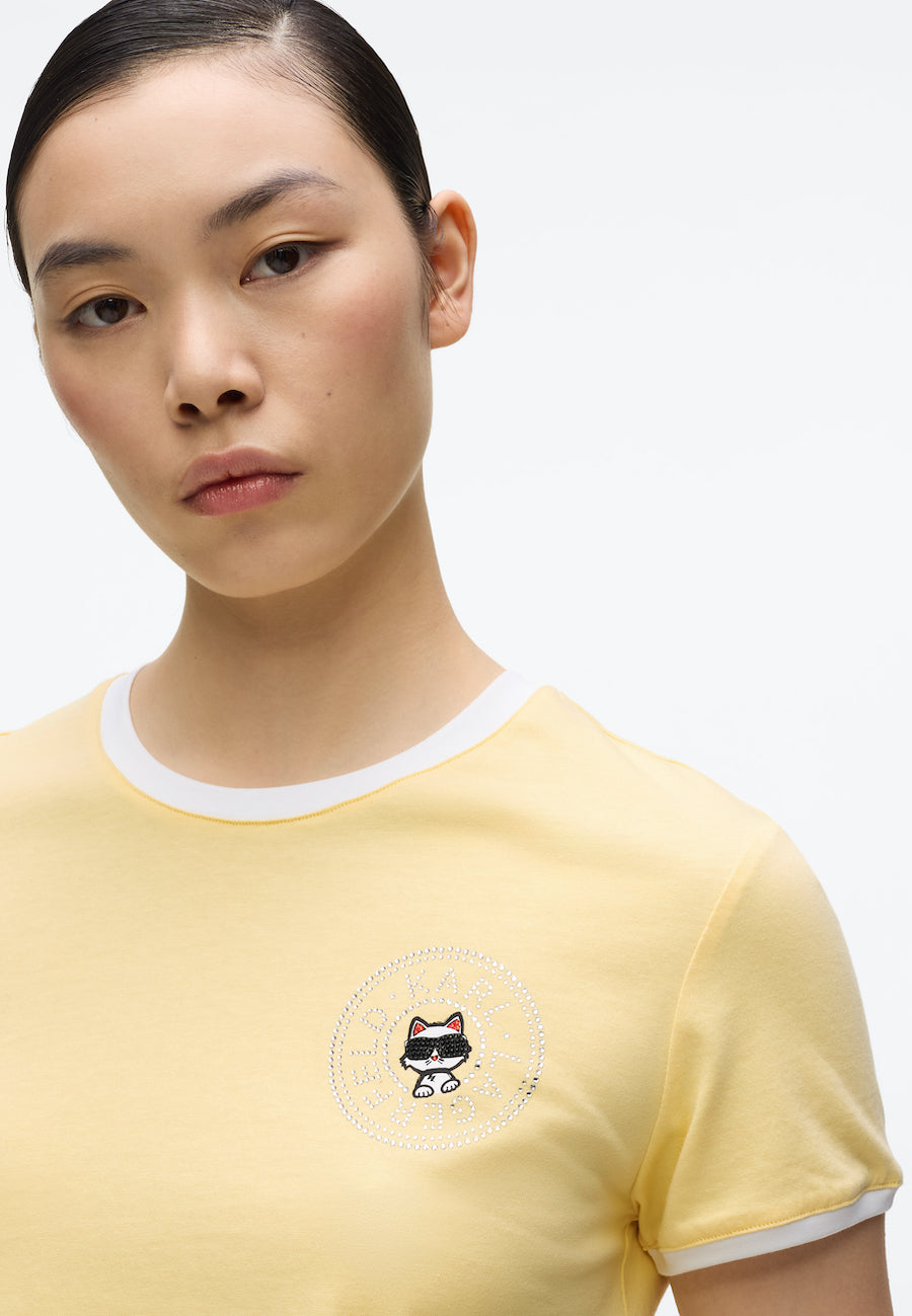 Tshirt femme jaune Karl Lagerfeld B2W17026