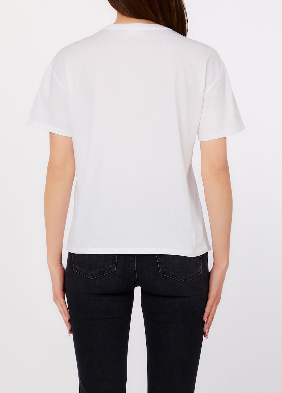 Tshirt femme avec chien et chat en strass Liu Jo