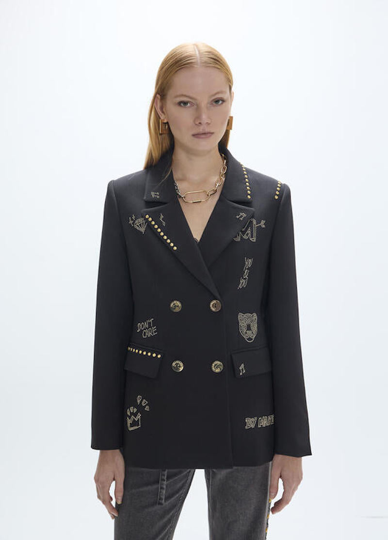 Veste tailleur croisée avec clous Lola Casademunt