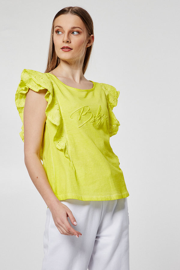 Blouse sans manches à volants BSB 049-210003