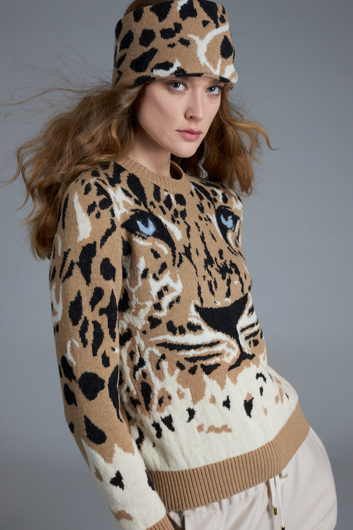 Pull imprimé animalier tricot Chic