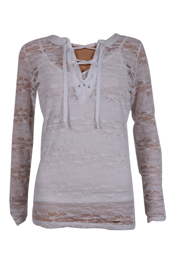 Top Guess W64P54K4ZS0 Lace écru