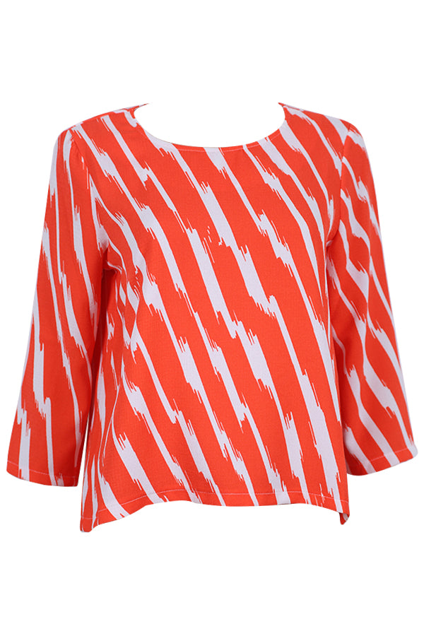 Top La Fée Maraboutée FA7124 orange et blanc
