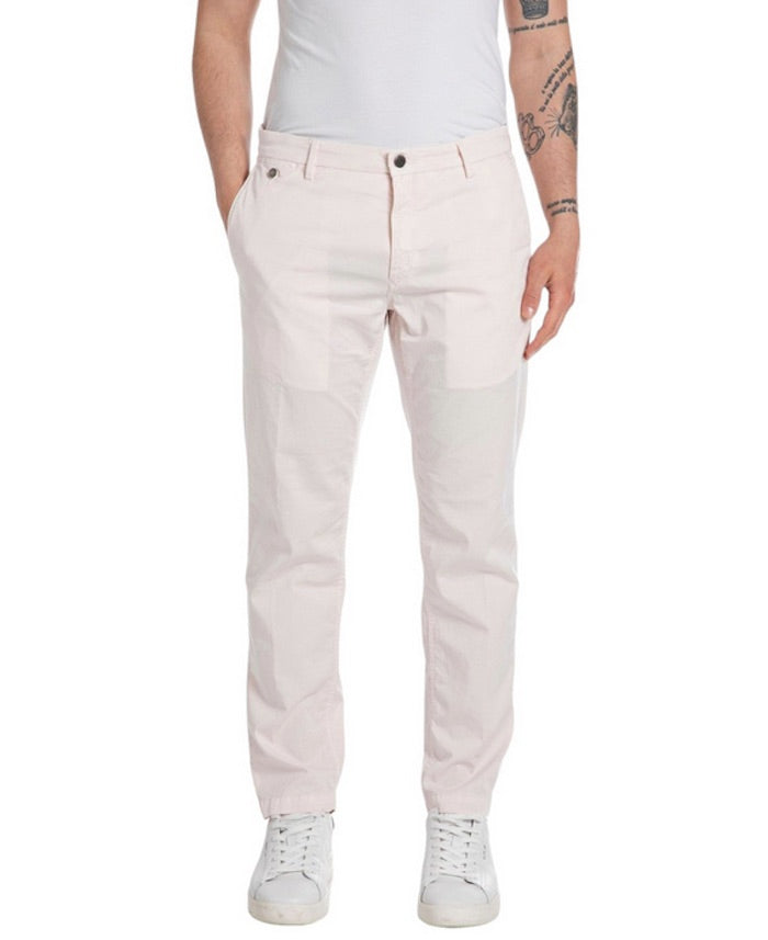 Chino rose poudre homme de chez Replay