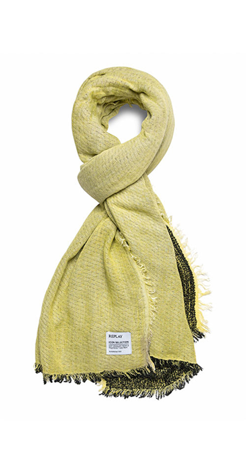 Foulard mixte Replay noir et jaune
