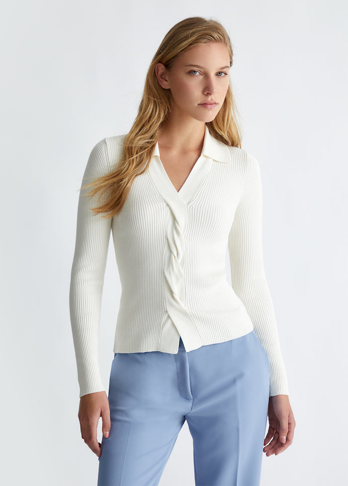 Pull en viscose blanc cassé Liu Jo