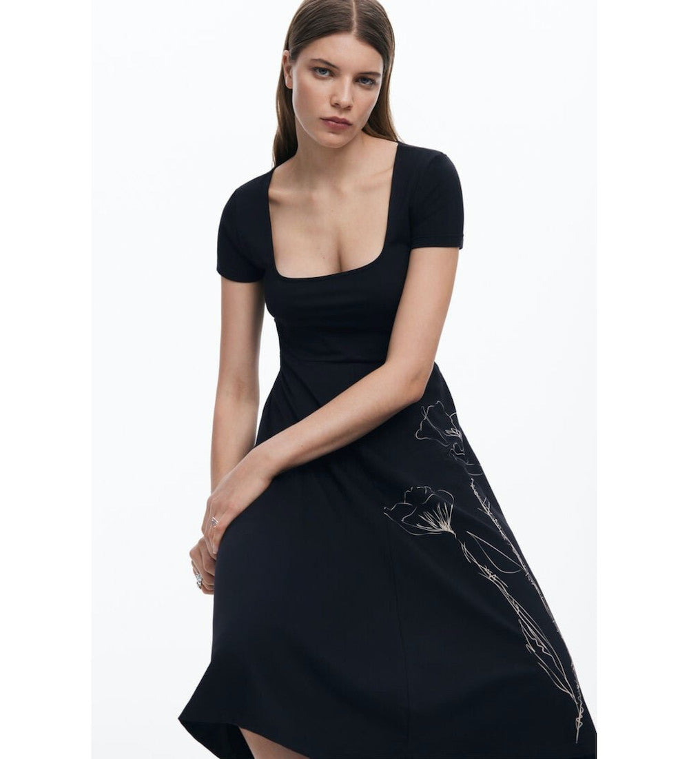 Robe midi noir Desigual