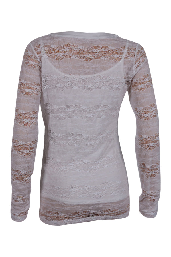 Top Guess W64P54K4ZS0 Lace écru