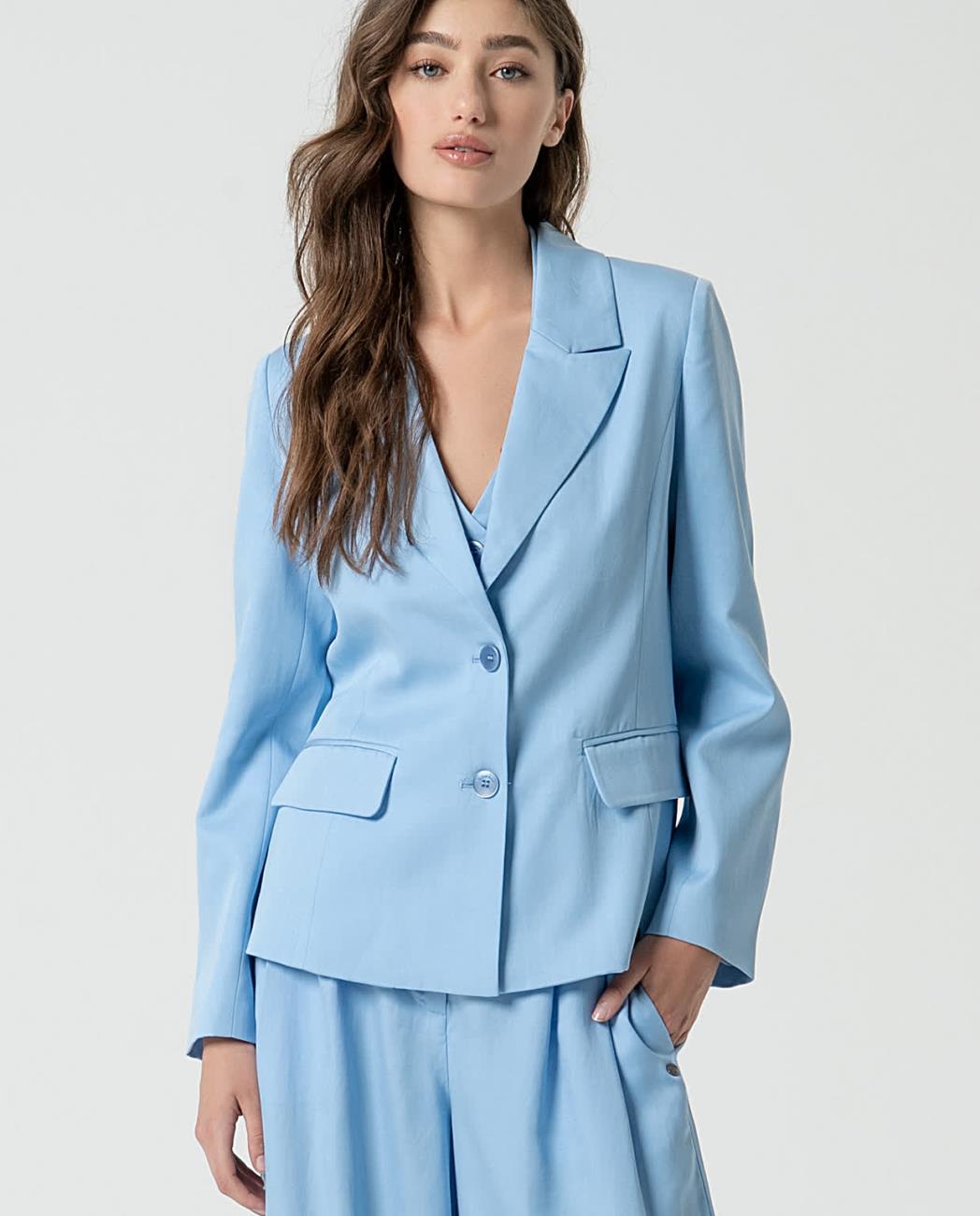 Veste tailleur Surkana bleu ciel