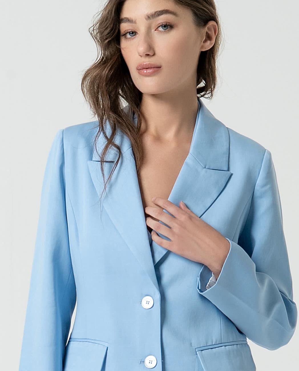 Veste tailleur Surkana bleu ciel